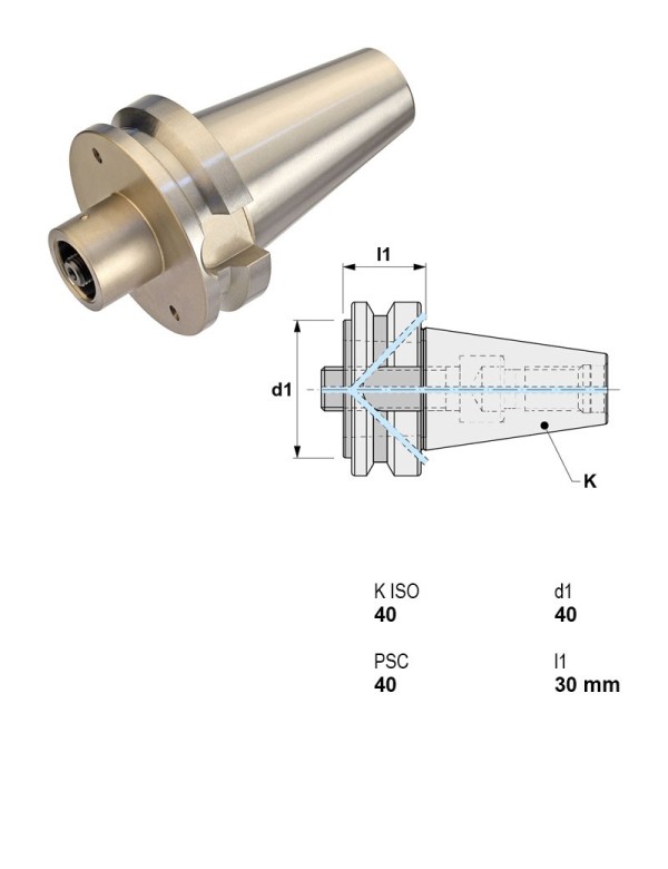 Picture of Canela Tool 23.218.40.40/030 CAT40 PCS "Capto" C4 1.5748 40.00mm 1.1811 Gauge Length
